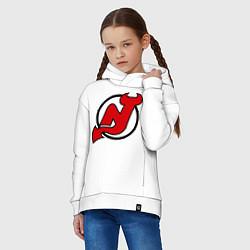 Толстовка оверсайз детская New Jersey Devils, цвет: белый — фото 2