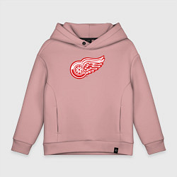 Толстовка оверсайз детская Detroit Red Wings, цвет: пыльно-розовый