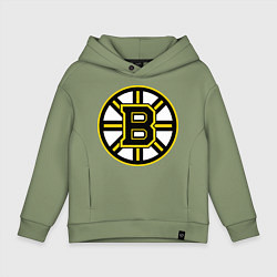 Толстовка оверсайз детская Boston Bruins, цвет: авокадо