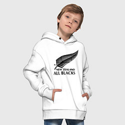 Толстовка оверсайз детская New Zeland: All blacks, цвет: белый — фото 2
