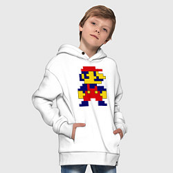 Толстовка оверсайз детская Pixel Mario, цвет: белый — фото 2