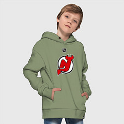 Толстовка оверсайз детская New Jersey Devils: Kovalchuk 17, цвет: авокадо — фото 2
