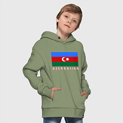 Толстовка оверсайз детская Азербайджан, цвет: авокадо — фото 2