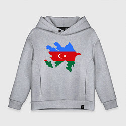 Толстовка оверсайз детская Azerbaijan map, цвет: меланж