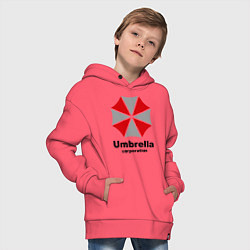 Толстовка оверсайз детская Umbrella corporation, цвет: коралловый — фото 2