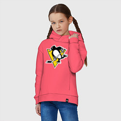Толстовка оверсайз детская Pittsburgh Penguins, цвет: коралловый — фото 2