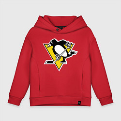 Толстовка оверсайз детская Pittsburgh Penguins, цвет: красный