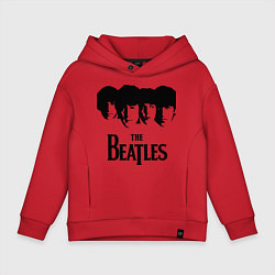 Толстовка оверсайз детская The Beatles: Faces, цвет: красный