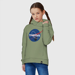 Толстовка оверсайз детская Tardis NASA, цвет: авокадо — фото 2