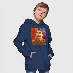Толстовка оверсайз детская Сталин: полигоны, цвет: тёмно-синий — фото 2