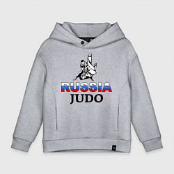 Толстовка оверсайз детская Russia judo, цвет: меланж