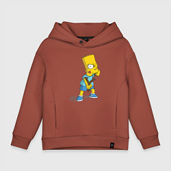 Толстовка оверсайз детская Bart Bully, цвет: кирпичный