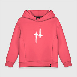 Толстовка оверсайз детская Hunt: Showdown White Logo, цвет: коралловый