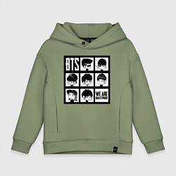 Толстовка оверсайз детская BTS: We are bulletproof, цвет: авокадо