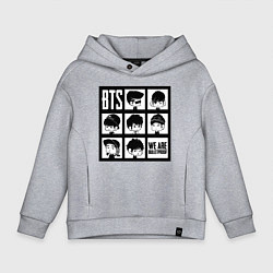 Толстовка оверсайз детская BTS: We are bulletproof, цвет: меланж