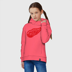 Толстовка оверсайз детская Detroit Red Wings: Pavel Datsyuk, цвет: коралловый — фото 2
