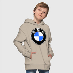 Толстовка оверсайз детская Logo BMW, цвет: миндальный — фото 2