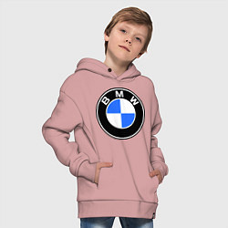 Толстовка оверсайз детская Logo BMW, цвет: пыльно-розовый — фото 2