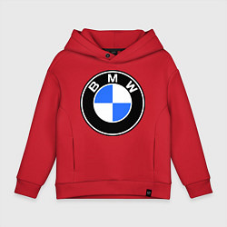 Толстовка оверсайз детская Logo BMW, цвет: красный