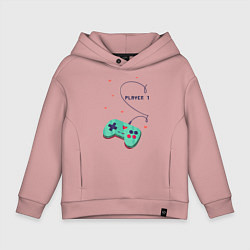 Толстовка оверсайз детская Perfect Team: Player 2, цвет: пыльно-розовый
