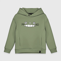 Толстовка оверсайз детская Totoro face, цвет: авокадо