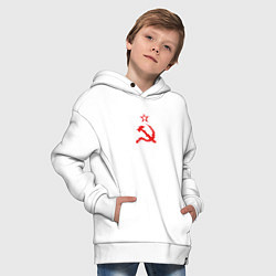Толстовка оверсайз детская Atomic Heart: СССР, цвет: белый — фото 2