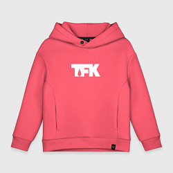 Толстовка оверсайз детская TFK: White Logo, цвет: коралловый