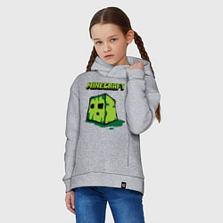 Толстовка оверсайз детская Minecraft Creeper, цвет: меланж — фото 2