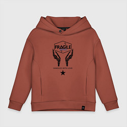 Толстовка оверсайз детская Fragile Express, цвет: кирпичный