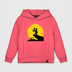 Толстовка оверсайз детская Homer & Bart, цвет: коралловый
