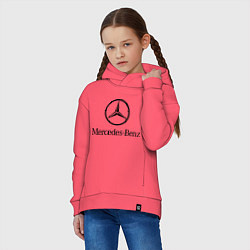 Толстовка оверсайз детская Logo Mercedes-Benz, цвет: коралловый — фото 2