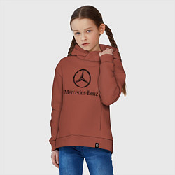 Толстовка оверсайз детская Logo Mercedes-Benz, цвет: кирпичный — фото 2