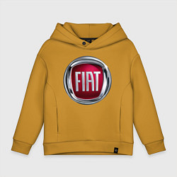 Толстовка оверсайз детская FIAT logo, цвет: горчичный
