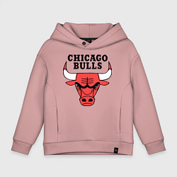 Толстовка оверсайз детская Chicago Bulls, цвет: пыльно-розовый