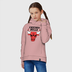 Толстовка оверсайз детская Chicago Bulls, цвет: пыльно-розовый — фото 2
