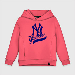 Толстовка оверсайз детская NY - Yankees, цвет: коралловый