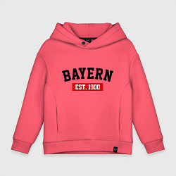 Толстовка оверсайз детская FC Bayern Est. 1900, цвет: коралловый