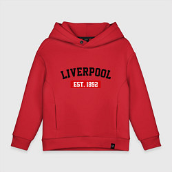 Толстовка оверсайз детская FC Liverpool Est. 1892, цвет: красный