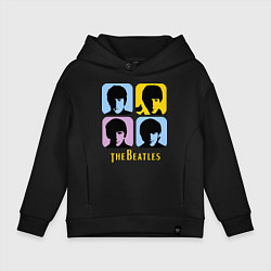 Толстовка оверсайз детская The Beatles: pop-art, цвет: черный
