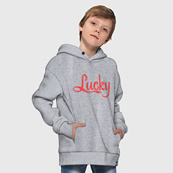 Толстовка оверсайз детская Lucky logo, цвет: меланж — фото 2