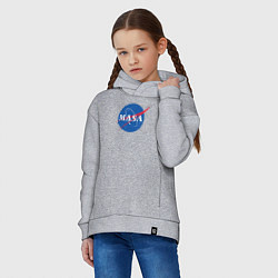 Толстовка оверсайз детская NASA: Masa, цвет: меланж — фото 2