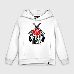 Толстовка оверсайз детская Guns n Roses: guns, цвет: белый