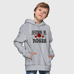Толстовка оверсайз детская Guns n Roses: rock'n'roll, цвет: меланж — фото 2