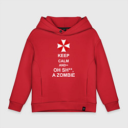 Детское худи оверсайз Keep Calm & Oh Sh**, A Zombie