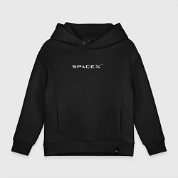 Толстовка оверсайз детская SpaceX, цвет: черный