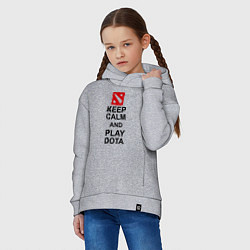 Толстовка оверсайз детская Keep Calm & Play Dota, цвет: меланж — фото 2