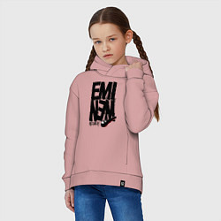 Толстовка оверсайз детская Eminem recovery, цвет: пыльно-розовый — фото 2