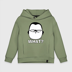 Толстовка оверсайз детская What?, цвет: авокадо