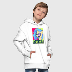 Толстовка оверсайз детская DJ Pon-3 RAVE, цвет: белый — фото 2