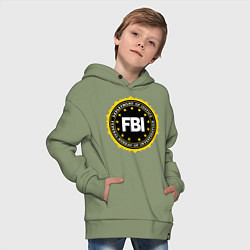 Толстовка оверсайз детская FBI Departament, цвет: авокадо — фото 2